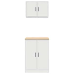 ZNTS Garage Cabinets 2 pcs White Engineered Wood 3328305