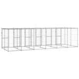 Outdoor Dog Kennel Galvanised Steel with Roof 14.52 m 3082275