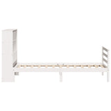 Bookcase Bed without Mattress White 90x190 cm Single Solid Wood Pine 3321886