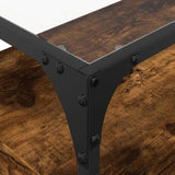 TV Cabinet with Glass Top Smoked Oak 80x35x51 cm Engineered Wood 846061