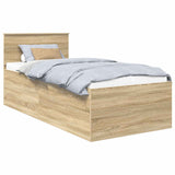 Bed Frame with Headboard Sonoma Oak 90 x 200 cm Engineered Wood 3408622