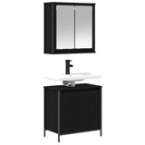 2 Piece Bathroom Furniture Set Black Oak Engineered Wood 3328389