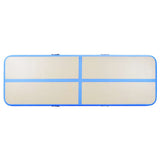 Inflatable Gymnastics Mat with Pump 700x100x10 cm PVC Blue 91925