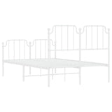 Metal Bed Frame without Mattress with Footboard White 120x200cm 373952