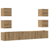 Wall Mounted TV cabinets 6 pcs Artisan Oak Engineered Wood 3328970