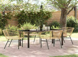 Garden Dining Set 5 pcs Brown Poly Rattan 3380899