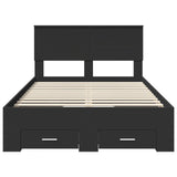 Bed Frame with Headboard Black 120 x 190 cm Engineered Wood 3408282