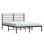 Metal Bed Frame without Mattress with Headboard Black 120x190cm 352316