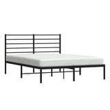 Metal Bed Frame without Mattress with Headboard Black 120x190cm 352316