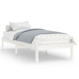 Bed Frame White Solid Pine Wood 90x190 cm Bed Frame Rectangular 809983