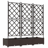 Garden Planter 3 pcs Brown 120 x 40 x 125.5 cm Plastic 42002816