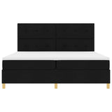 Box Spring Bed with Headboard Black 200 x 200 cm Fabric 3339646