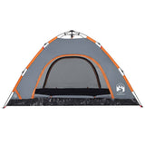 Camping Tent 4-Person Grey and Orange Quick Release 4004171