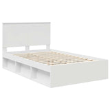 Bed Frame with Headboard White 120 x 200 cm Solid Pine Wood 3409381