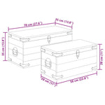 Storage Chest Set 2 Pieces Rough Mango Wood 241634