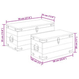 Storage Chest Set 2 Pieces Rough Mango Wood 241634