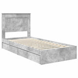 Storage Bed Concrete Grey 100 x 200 cm Engineered Wood 3410266