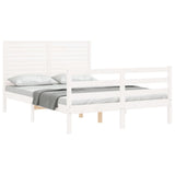 Bed Frame without Mattress White Small Double Solid Wood 3194997