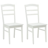 Dining Chair 2 pcs White Solid Rubber Wood 42020498