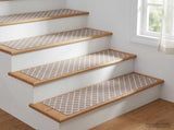 Stair Mats 15 pcs 76 x 20 cm Grey and White Polyester 42054630