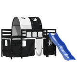 Kids' Loft Bed with Tunnel without Mattress White&Black 80x200cm 3207042
