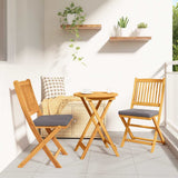 Folding Chair 2 pcs Grey 49 x 57.5 x 92cm Solid Acacia wood 42000954