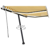 Manual Retractable Awning with LED 300x250 cm Yellow and White 3069703