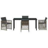Garden Dining Set 5 pcs Grey Poly Rattan 3380627