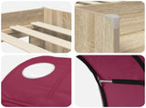 Bed with Tunnel 3 pcs Sonoma Oak and Red Engineered Wood 3423555