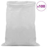 Woven Sacks 100 pcs White 60 x 100 cm PP 42032373