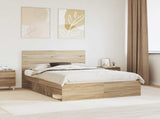 Bed Frame Sonoma Oak 150 x 200 cm Solid Pine Wood 3411730
