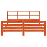 Bed Frame without Mattress Wax Brown 200x200 cm Solid Wood Pine 3309937