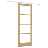 Sliding Door Natural 78 x 202 cm Solid Pine Wood and Glass 3332215