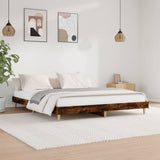 Bed Frame without Mattress Smoked Oak 140x200 cm Engineered Wood 832042