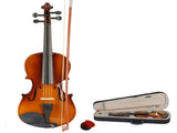 New 3/4 Acoustic Violin Case Bow Rosin Natural 19196091