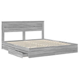 Storage Bed Grey Sonoma 200 x 200 cm Engineered Wood 3409892