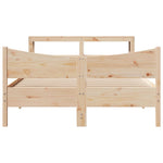 ZNTS Bed Frame with Headboard 150x200 cm King Size Solid Wood Pine 3306300