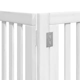 Dog Gate with Door Foldable 9 Panels White 450 cm Poplar Wood 3155647