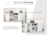 L-Shaped Desk, Corner Computer Desk, Adjustable Study Table with Storage Shelf, Drawer and Cabinet, T3398P329832