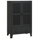 Storage Chest Black Metal 70 x 40 x 115 cm Industrial 339621