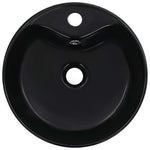 Wash Basin with Overflow 36x13 cm Ceramic Black 143912