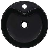 Wash Basin with Overflow 36x13 cm Ceramic Black 143912