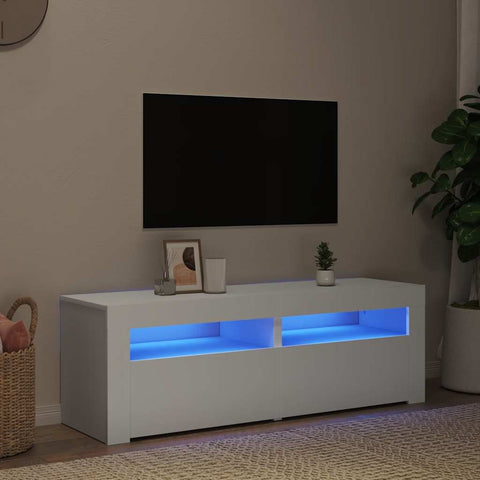 TV Cabinet with LED Lights White 120x35x40 cm 804355