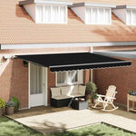 Retractable Awning Manual Black 450 x 300 cm Fabric 3330960