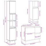 3 Piece Bathroom Furniture Set Concrete Grey Engineered Wood 3324955
