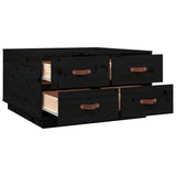 Coffee Table Black 80x80x45 cm Solid Wood Pine 821521
