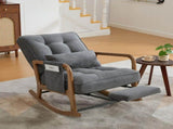GOMYWAY Rocking Chair with Footrest, Corduroy Upholstered Glider Chair, Rocker Nursery Chair with W2678P479861