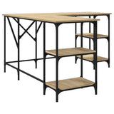 Desk Sonoma Oak 139x139x75 cm Engineered Wood 837593