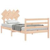 Bed Frame without Mattress Single Solid Wood 3195251