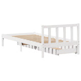 Bed Frame without Mattress White 100x200 cm Solid Wood Pine 3301472